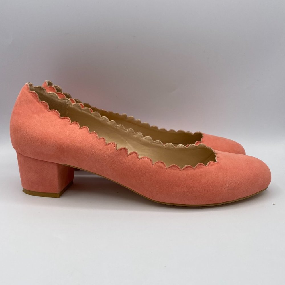 FSJ Women Cute Dress Shoes Scalloping Round Toe